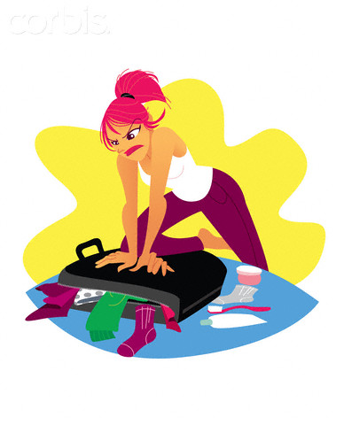 Woman Packing a Suitcase